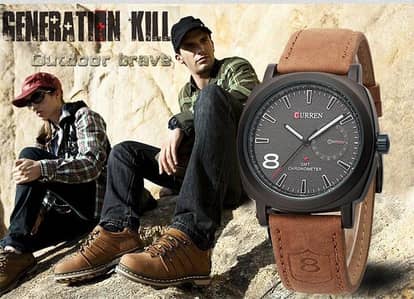 CURREN Gents Watch - Brown Strap - Date Working - New Box Pack