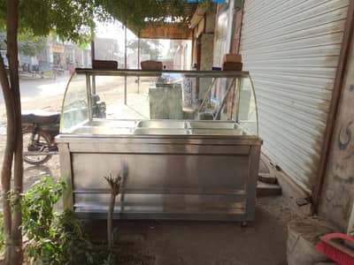 Hotel display counters. 3 stoves iron heavy counter