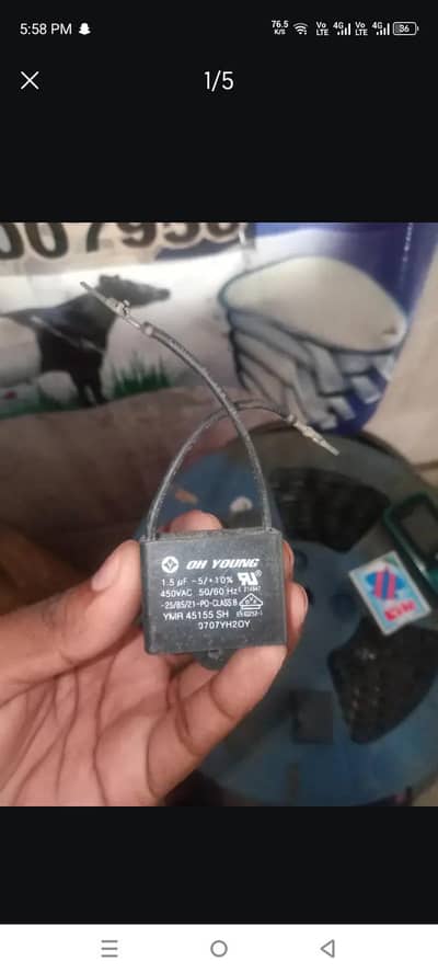 Capacitor 1.5uF 450VAC OH YOUNG Original