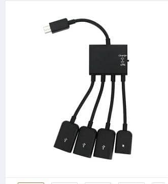 Hot 4 Port Micro USB Type-C Power OTG Extender Hub Cable Black For Android Tablet Smartphone U Disk Mouse Accessories  R5841