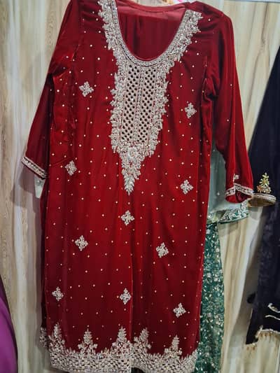 party wear mehroon dress