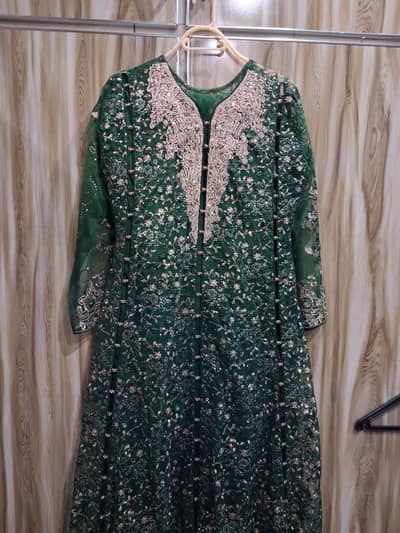 new party wear bottle green dress