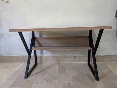 Wooden Study/Office Table with Shelf – Good Condition
