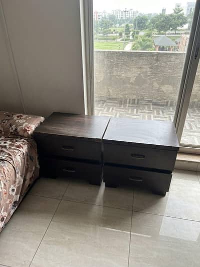 TWO ELEGANT BEDSIDE TABLE