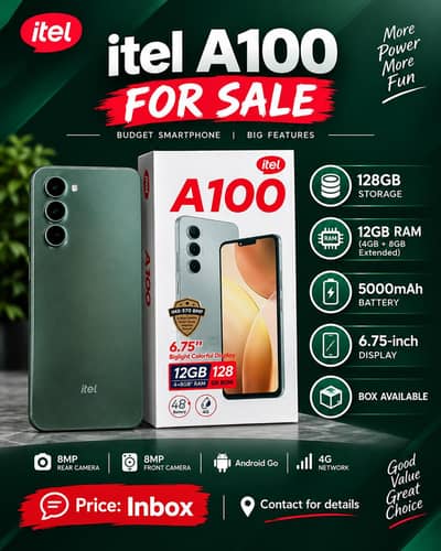 Itel A 100 10/10 all ok  contact me 03037905442