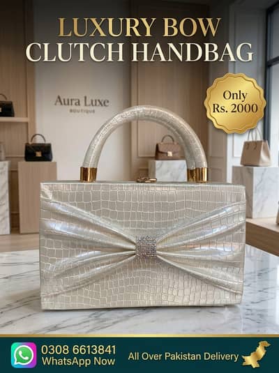 Luxury Embellished Bow Handbag – Timeless Elegance & Glamour