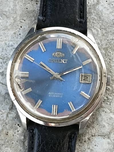 Vintage Orient Automatic Watch (21 Jewels) – Blue Dial