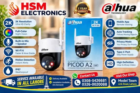 Dahua Picoo A2 3MP Outdoor Wi-Fi PT Camera 2K Full-Color Auto Tracking