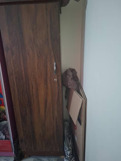 wardrobe and bed