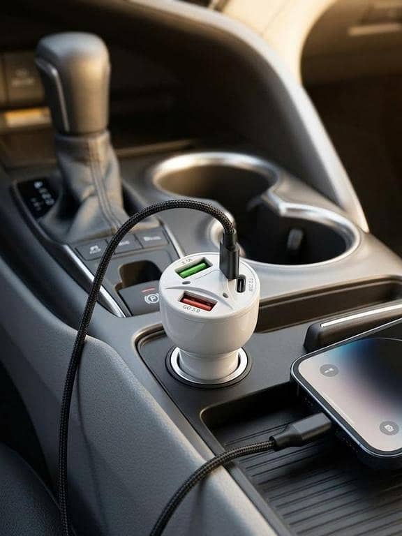 FASTX Turbo Charge 3-Port Vehicle Power Adapter