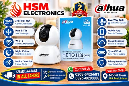 Dahua Hero H3i 3MP Indoor Pan & Tilt Wi-Fi Camera – 2K Full HD