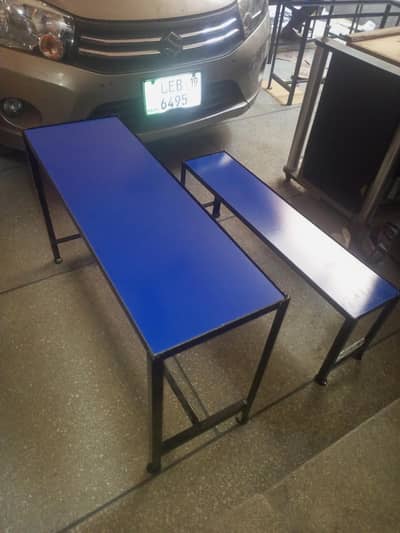 school academy iron benches