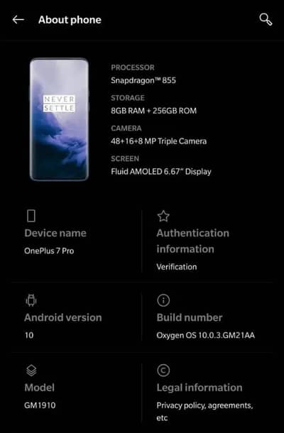 One Plus 7 Pro