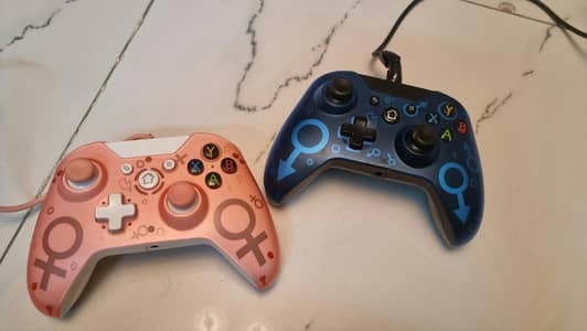 2 Used Wired Xbox Copy controllersl for Gaming.