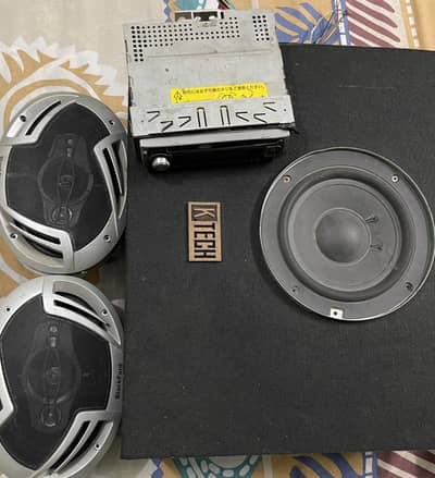 Sound system audio player speakers and bass tube amplifier
