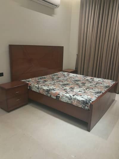 Beautiful Wooden Double Bed with Side Tables – Excellent Condition