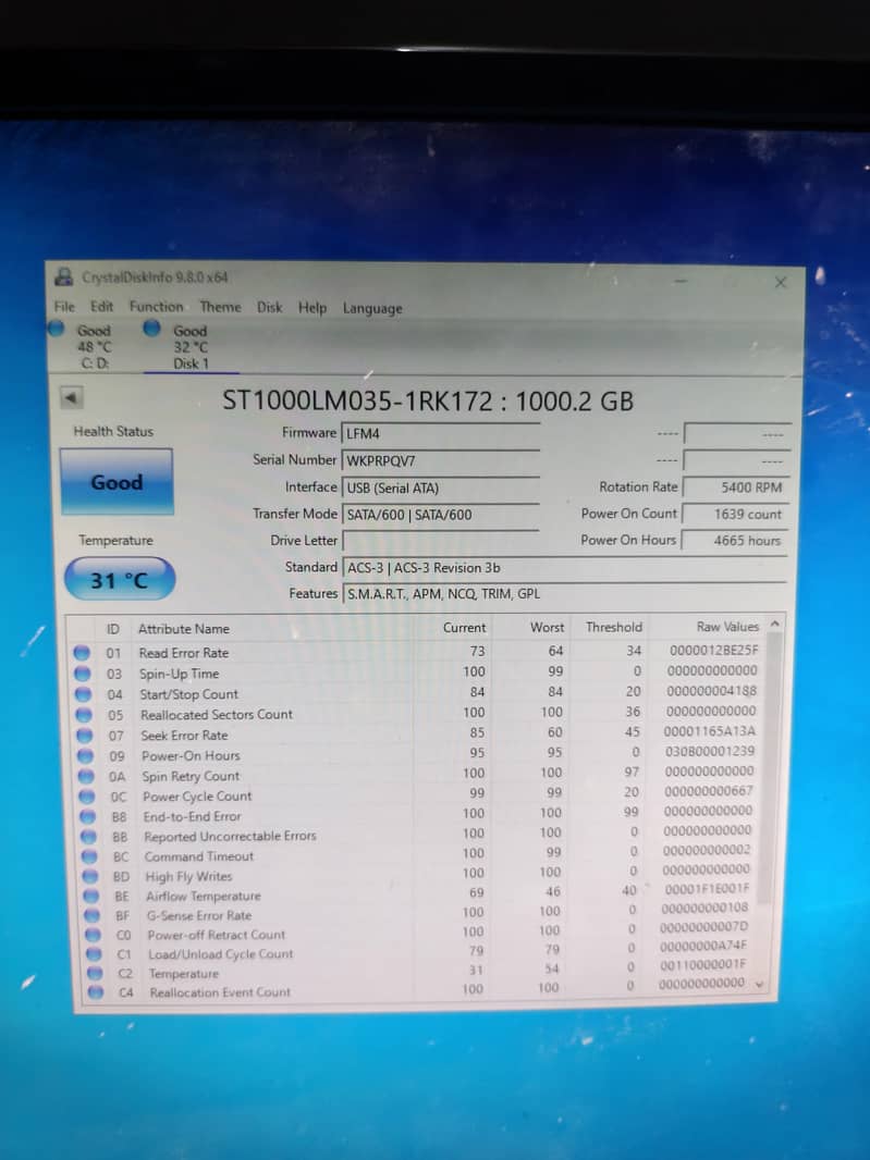 Seagate HDD 1tb 2