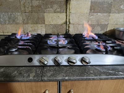 Hob 5 burner pure stainless steel