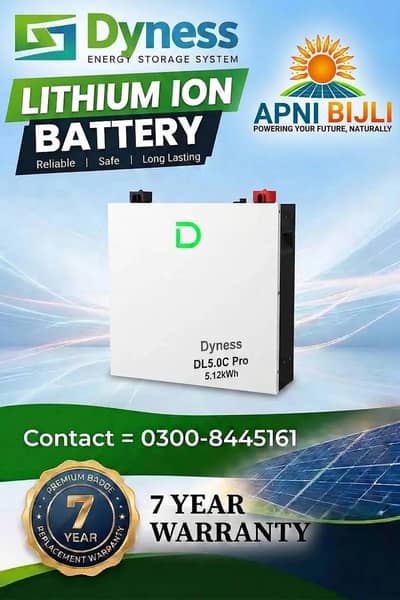 Dyness Lithium Battery | 5.12KWA 100Ahm Battery | 5 Year warranty