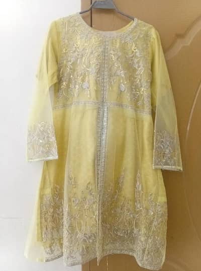 Embroidered Net With Jamawar Inner And Jamawar Traouser