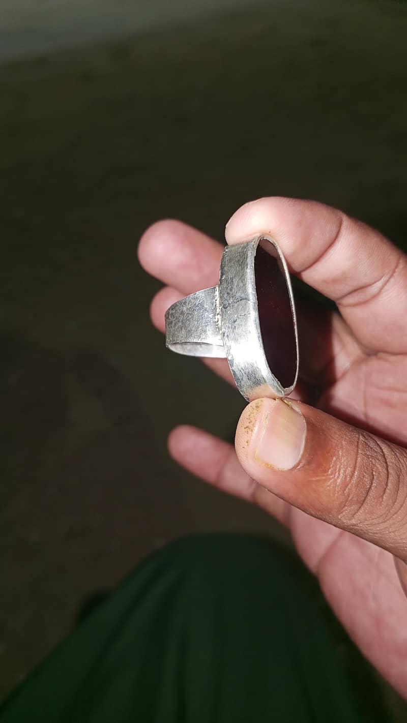 aqeeq silver ring 0