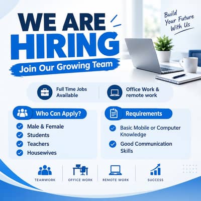 We are hiring male and female for office and online work
