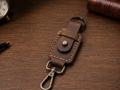 Premium Handmade Leather Keychain- HAU Traders