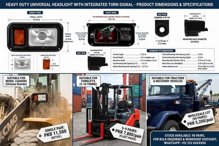 Imported Heavyduty Headlights for Tractors, Forklifts etc