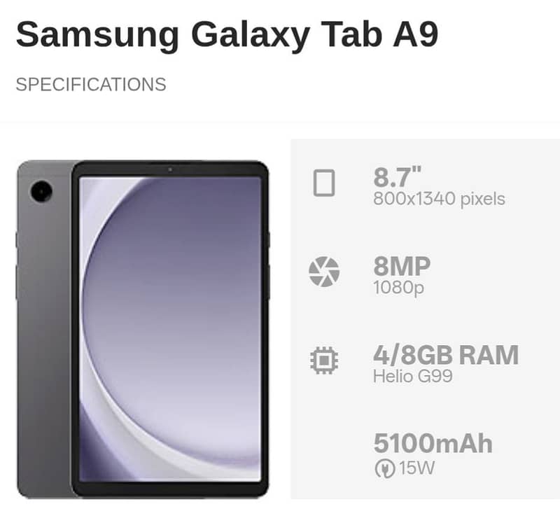 Samsung Model A9 Sim Tablet X115 1