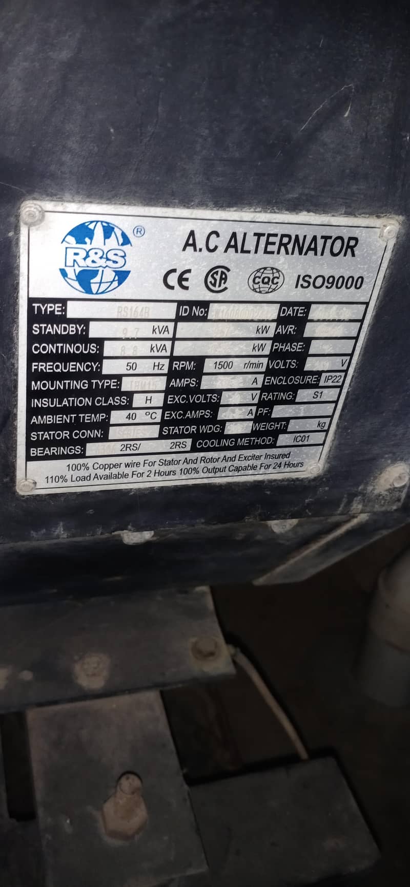 10kv genrator (Daitsu) Core 660cc engine. self start 1
