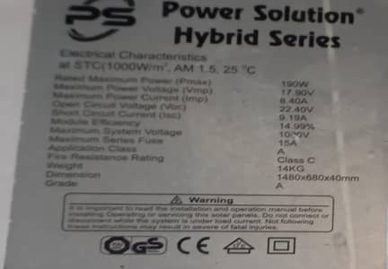 3 panel 190 watt 150 watt 50 watt