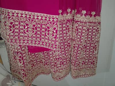cherry color long frock