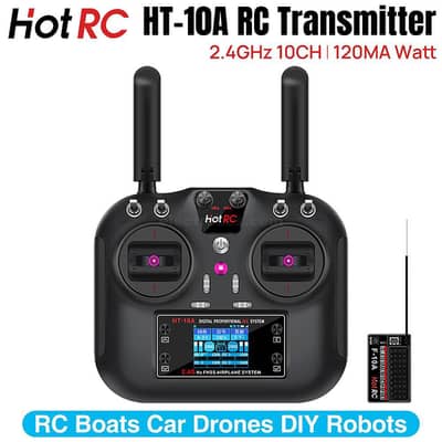 HOTRC HT-10A 2.4GHz 10 Channels RC Transmitter and Receiver