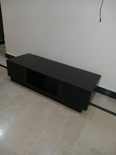 TV Console / Media Table, Black Wooden, Cabinet Storage