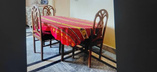 Dining Set with Iron Base Table