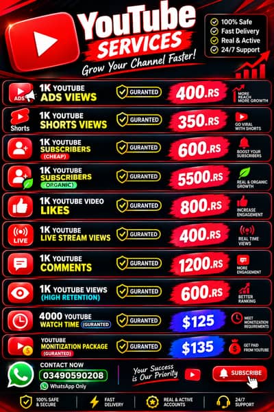 youtube Guranteed&Monitizeable services in low cost