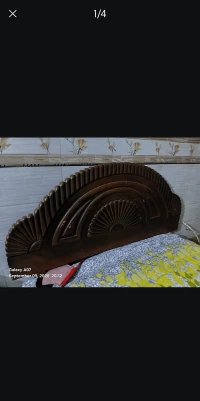 Wooden king size bed and dressing table