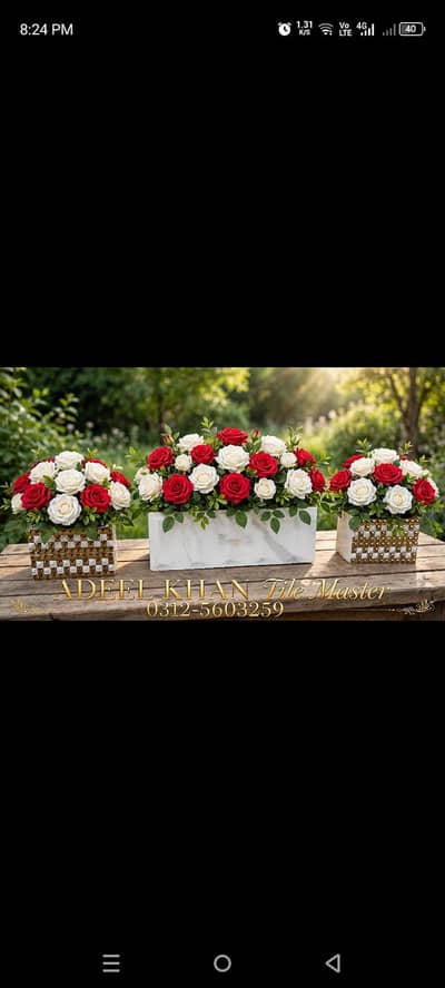home decoration piece flowers k liye