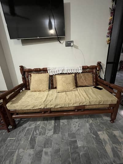 Wooden Sofa with Beth work in Mint condition