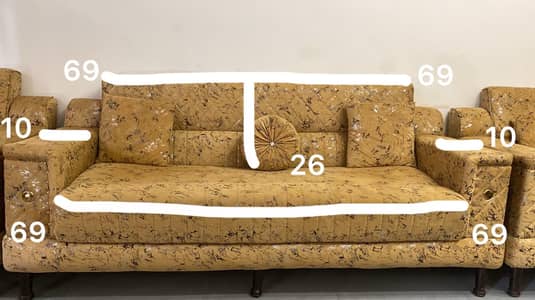 7 Seater Golden Sofa Set