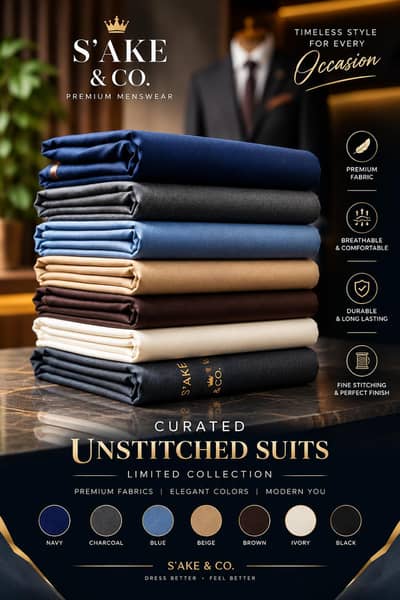 High Quality Fabric Men's Unstitched Cloths