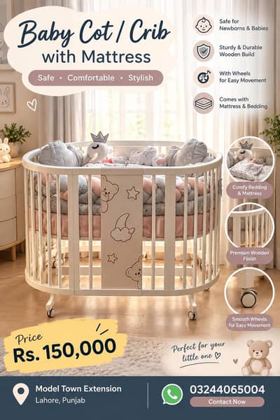 Baby Cot Baby Wooden Crib Kids Bed Baby Furniture
