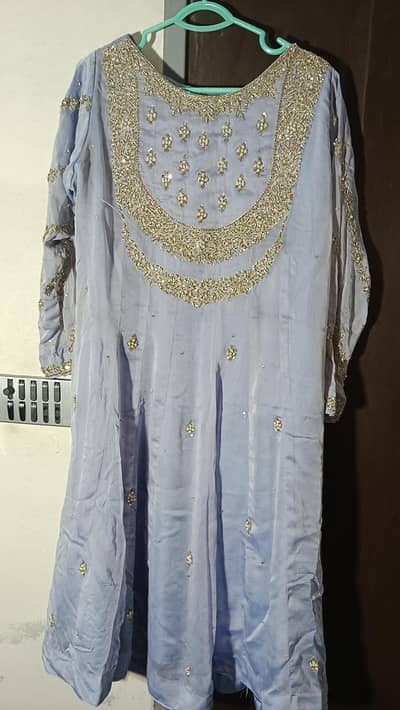 formal party wear frock with duppata and trouser