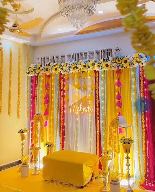 wedding lighting decoration/mehndi decor/flower decor/dj rental/mashri 13