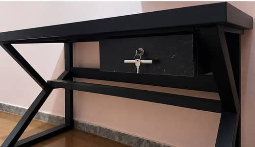 Modern Black Study / Computer Table with Drawer