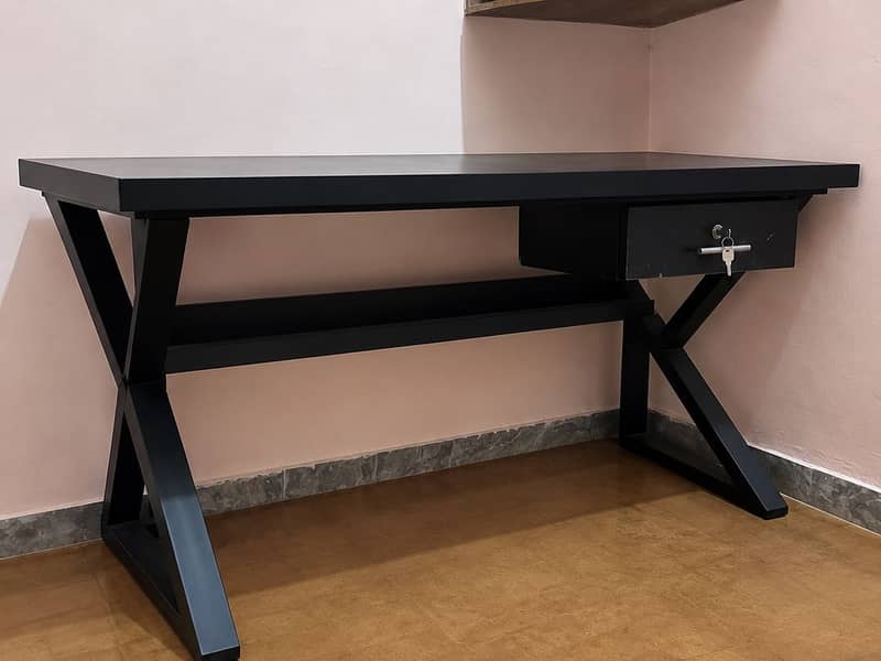 Modern Black Study / Computer Table with Drawer 2