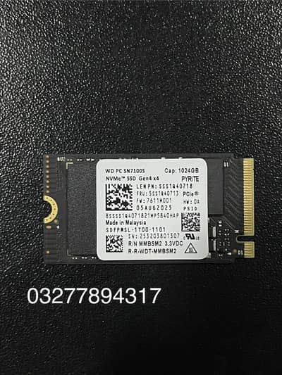Western Digital 1Tb ssd PC SN7100S M. 2 NVMe PCle Gen4 x4 SSD.