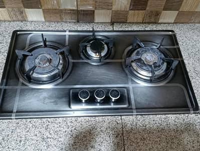 3-Burner Empire LPG Stove Electric Starter Stainless Steel