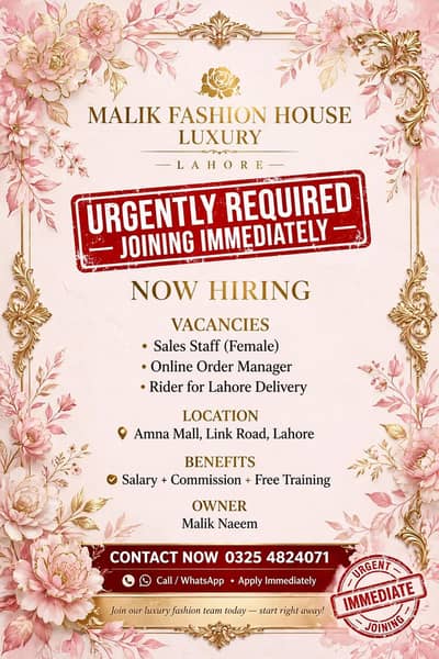 Malik Fashion House Luxury - Amna Mall Link Road Lahore