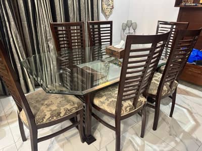 6 Seat Glass Dining Table